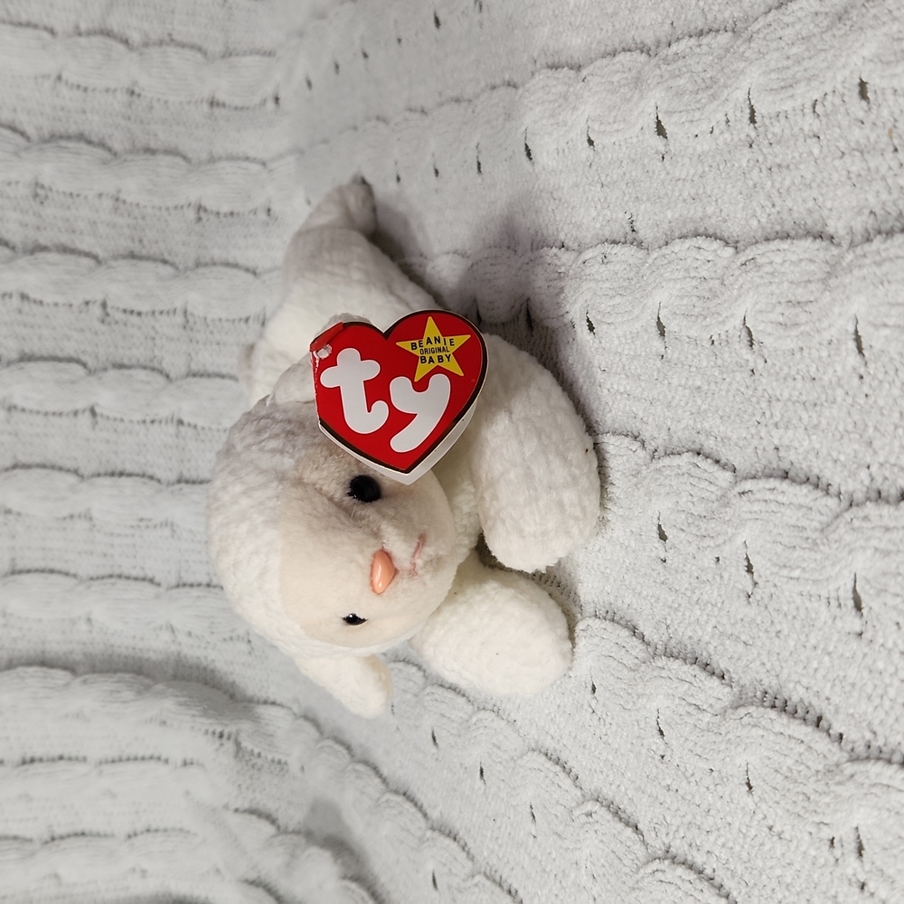 Vintage Ty Beanie Baby Original Fleece The Lamb PVC Pellets 1996